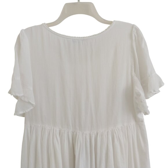 April Cornell Bronte Nighty Nightgown Like New Size XS Cotton Pajamas White - Picture 11 of 13